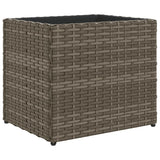 Garden Planter Grey 36x30x32 cm Poly Rattan - Front View