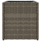Garden Planter Grey 36x30x32 cm Poly Rattan - Rear View
