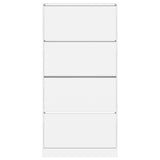Shoe Cabinet with 4 Flip-Drawers White 80x21x163.5 cm - Rear View