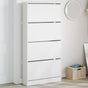 Shoe Cabinet with 4 Flip-Drawers White 80x21x163.5 cm