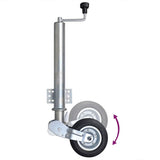 Trailer Jack Wheel 60mm with 2 Support Tubes and 2 Split Clamps