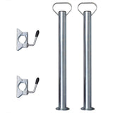 Trailer Jack Wheel 60mm with 2 Support Tubes and 2 Split Clamps