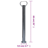 Trailer Jack Wheel 60 mm with 2 Support Tubes and 2 Split Clamps - Low Angle