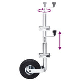 Jockey Wheel 48 mm with 2 Support Tubes and 3 Split Clamps - Side View