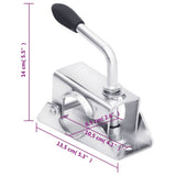 Jockey Wheel 48 mm with 2 Support Tubes and 3 Split Clamps - Low Angle