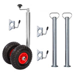 Jockey Wheel with 2 Pneumatic Tyres 2 Tubes 3 Split Clamps
