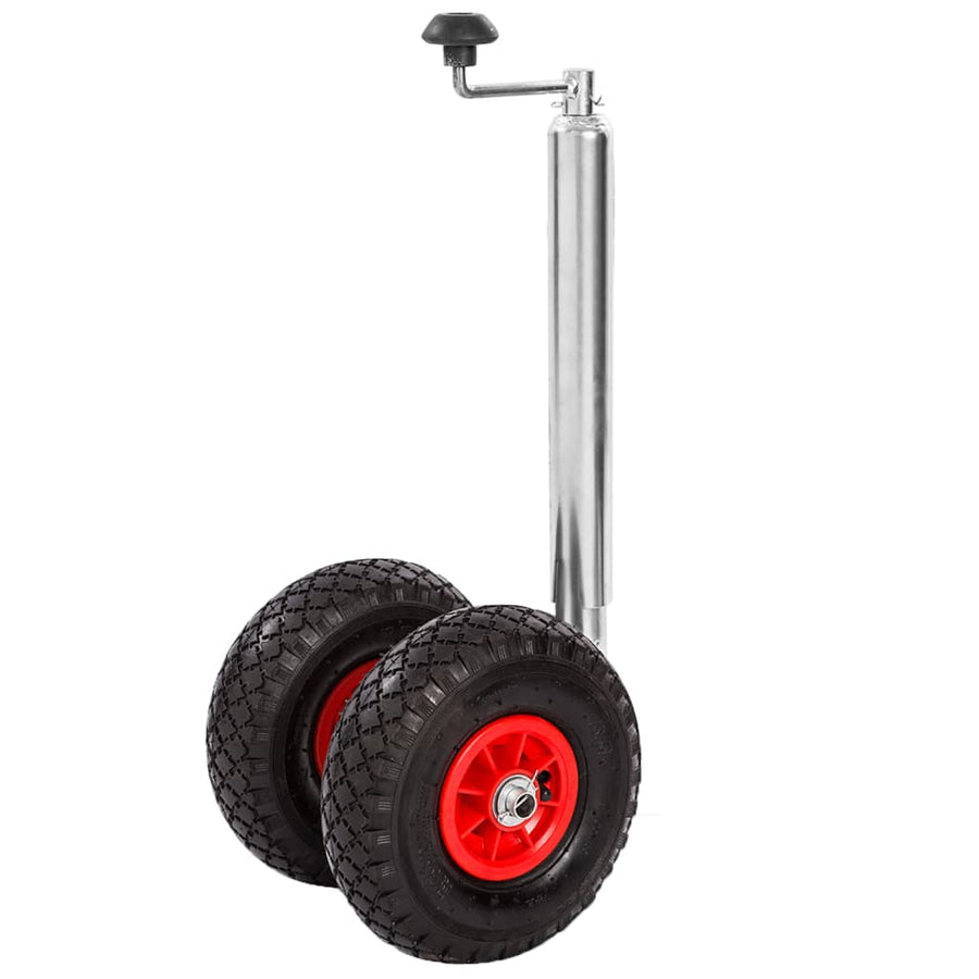 Jockey Wheel with 2 Pneumatic Tyres 2 Tubes 3 Split Clamps