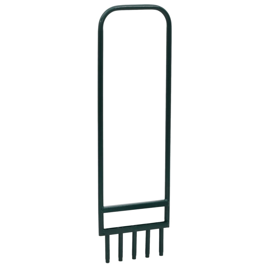 Lawn Aerator with 5 Hollow Tines Green Powder-coated Steel
