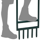 Lawn Aerator with 5 Hollow Tines Green Powder-coated Steel - 45-Degree Angle