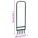 Lawn Aerator with 5 Hollow Tines Green Powder-coated Steel