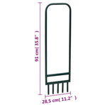 Lawn Aerator with 5 Hollow Tines Green Powder-coated Steel