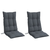 Highback Chair Cushions 2 pcs Anthracite Oxford Fabric - Side View