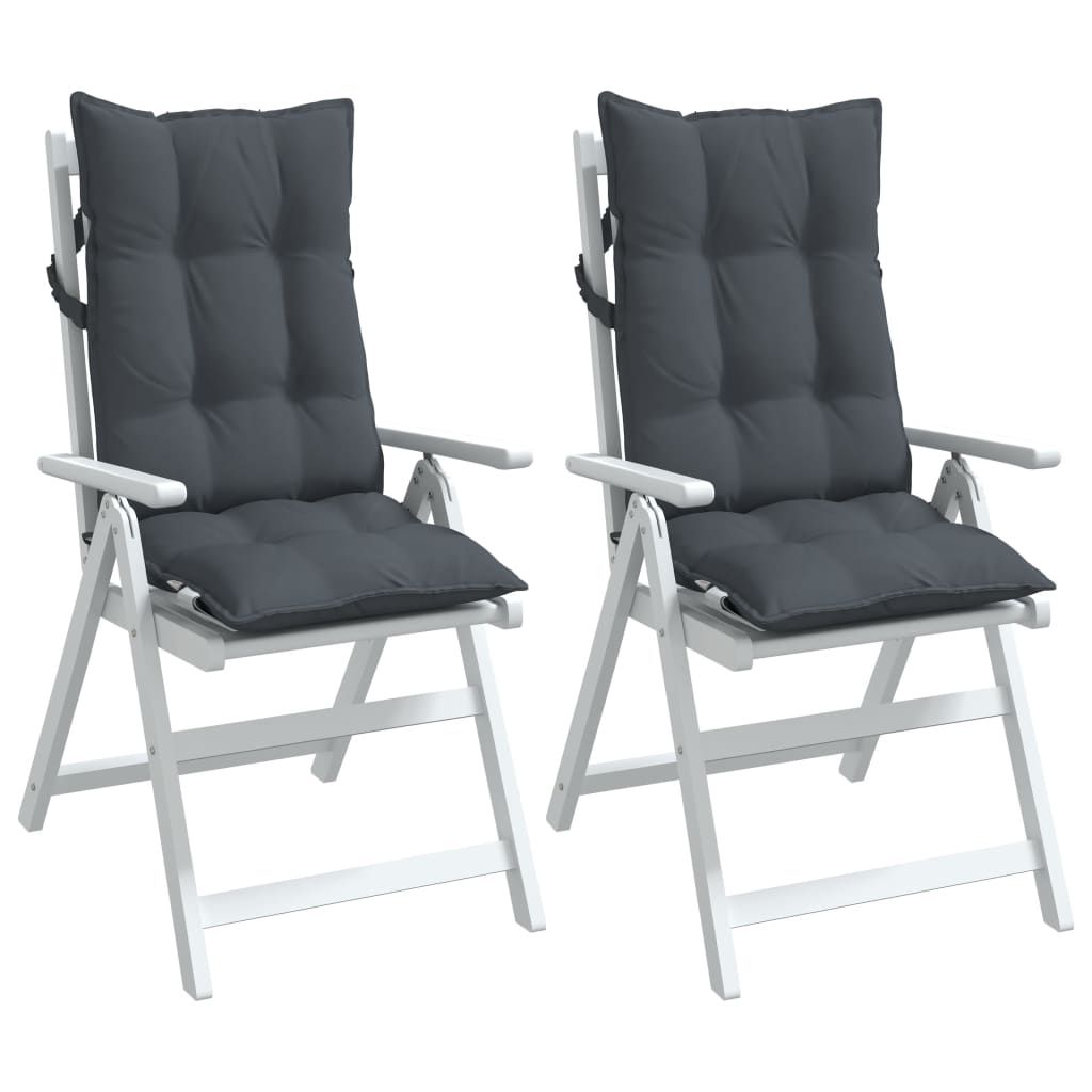 Highback Chair Cushions 2 pcs Anthracite Oxford Fabric