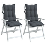 Highback Chair Cushions 2 pcs Anthracite Oxford Fabric - Top-Down View