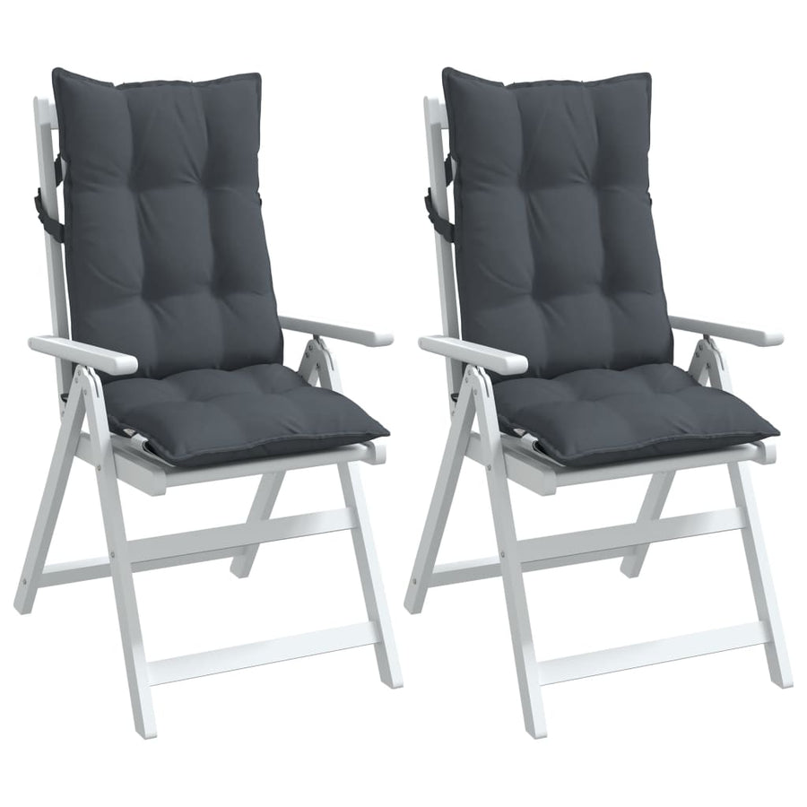 Highback Chair Cushions 2 pcs Anthracite Oxford Fabric