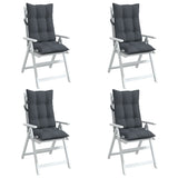 Highback Chair Cushions 4 pcs Anthracite Oxford Fabric - Top-Down View