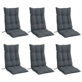 Highback Chair Cushions 6 pcs Anthracite Oxford Fabric - Side View