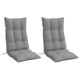 Highback Chair Cushions 2 pcs Grey Oxford Fabric - Side View