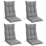 Highback Chair Cushions 4 pcs Grey Oxford Fabric - Side View