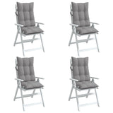 Highback Chair Cushions 4 pcs Grey Oxford Fabric - Top-Down View