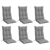 Highback Chair Cushions 6 pcs Grey Oxford Fabric - Side View