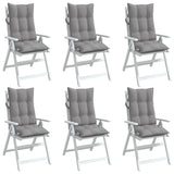 Highback Chair Cushions 6 pcs Grey Oxford Fabric - Top-Down View