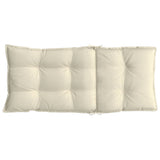 Highback Chair Cushions 2 pcs Cream Oxford Fabric - Close-Up Angle