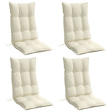 Highback Chair Cushions 4 pcs Cream Oxford Fabric - Side View