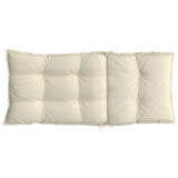 Highback Chair Cushions 4 pcs Cream Oxford Fabric - Close-Up Angle