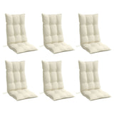 Highback Chair Cushions 6 pcs Cream Oxford Fabric - Side View