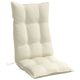 Highback Chair Cushions 6 pcs Cream Oxford Fabric - 45-Degree Angle