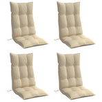 Highback Chair Cushions 4 pcs Beige Oxford Fabric
