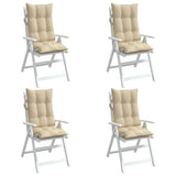 Highback Chair Cushions 4 pcs Beige Oxford Fabric - Top-Down View