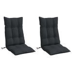 Highback Chair Cushions 2 pcs Black Oxford Fabric