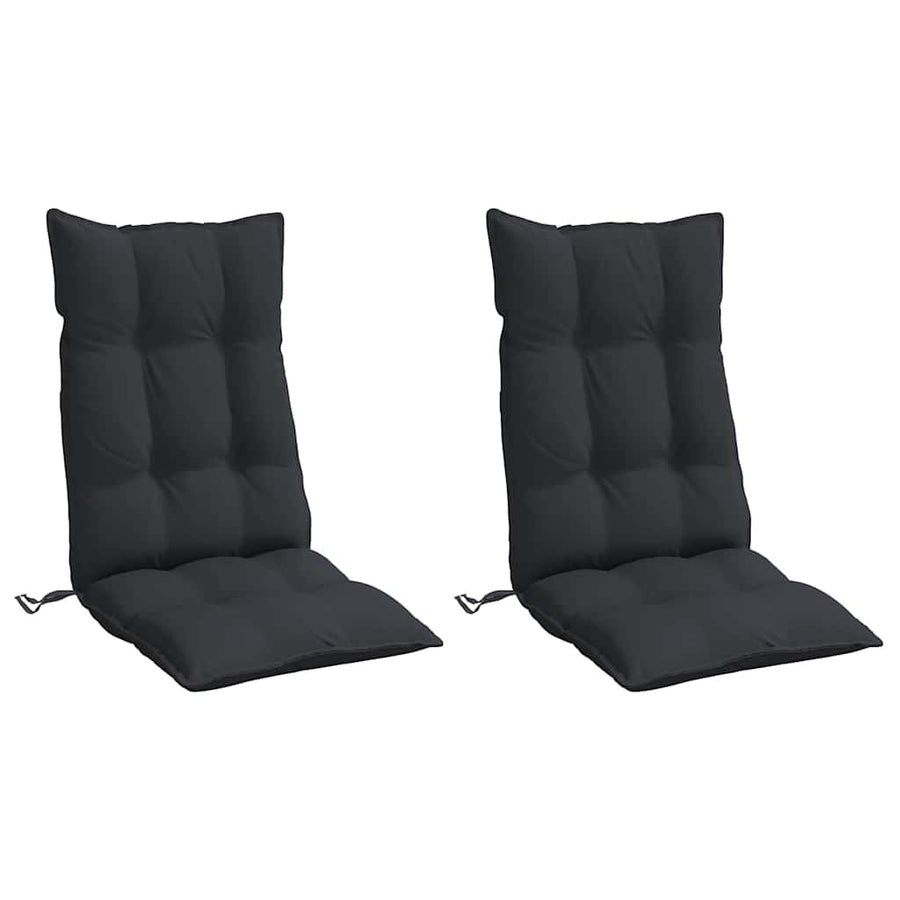 Highback Chair Cushions 2 pcs Black Oxford Fabric