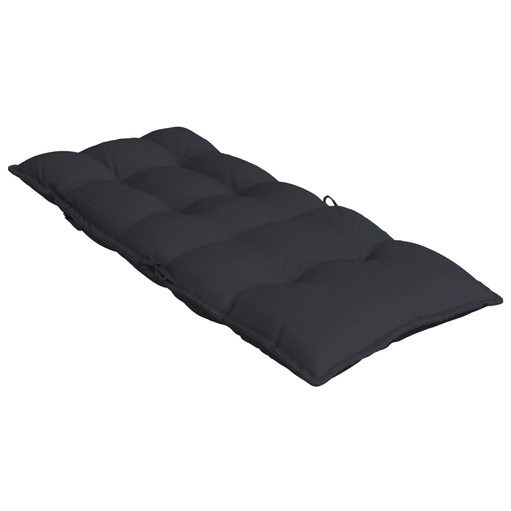 Highback Chair Cushions 2 pcs Black Oxford Fabric