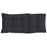 Highback Chair Cushions 2 pcs Black Oxford Fabric - Close-Up Angle