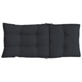Highback Chair Cushions 6 pcs Black Oxford Fabric - Close-Up Angle