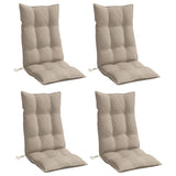 Highback Chair Cushions 4 pcs Taupe Oxford Fabric