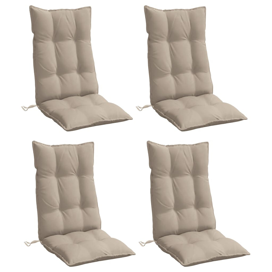 Highback Chair Cushions 4 pcs Taupe Oxford Fabric