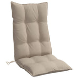 Highback Chair Cushions 4 pcs Taupe Oxford Fabric - 45-Degree Angle