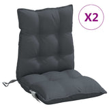Lowback Chair Cushions 2 pcs Anthracite Oxford Fabric - Front View