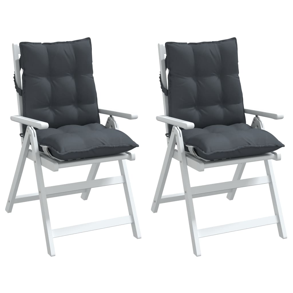 Lowback Chair Cushions 2 pcs Anthracite Oxford Fabric