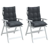 Lowback Chair Cushions 2 pcs Anthracite Oxford Fabric