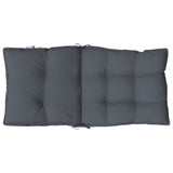 Lowback Chair Cushions 2 pcs Anthracite Oxford Fabric - Close-Up Angle