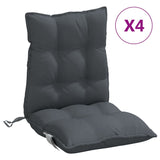 Lowback Chair Cushions 4 pcs Anthracite Oxford Fabric - Front View