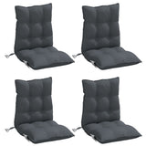 Lowback Chair Cushions 4 pcs Anthracite Oxford Fabric - Side View