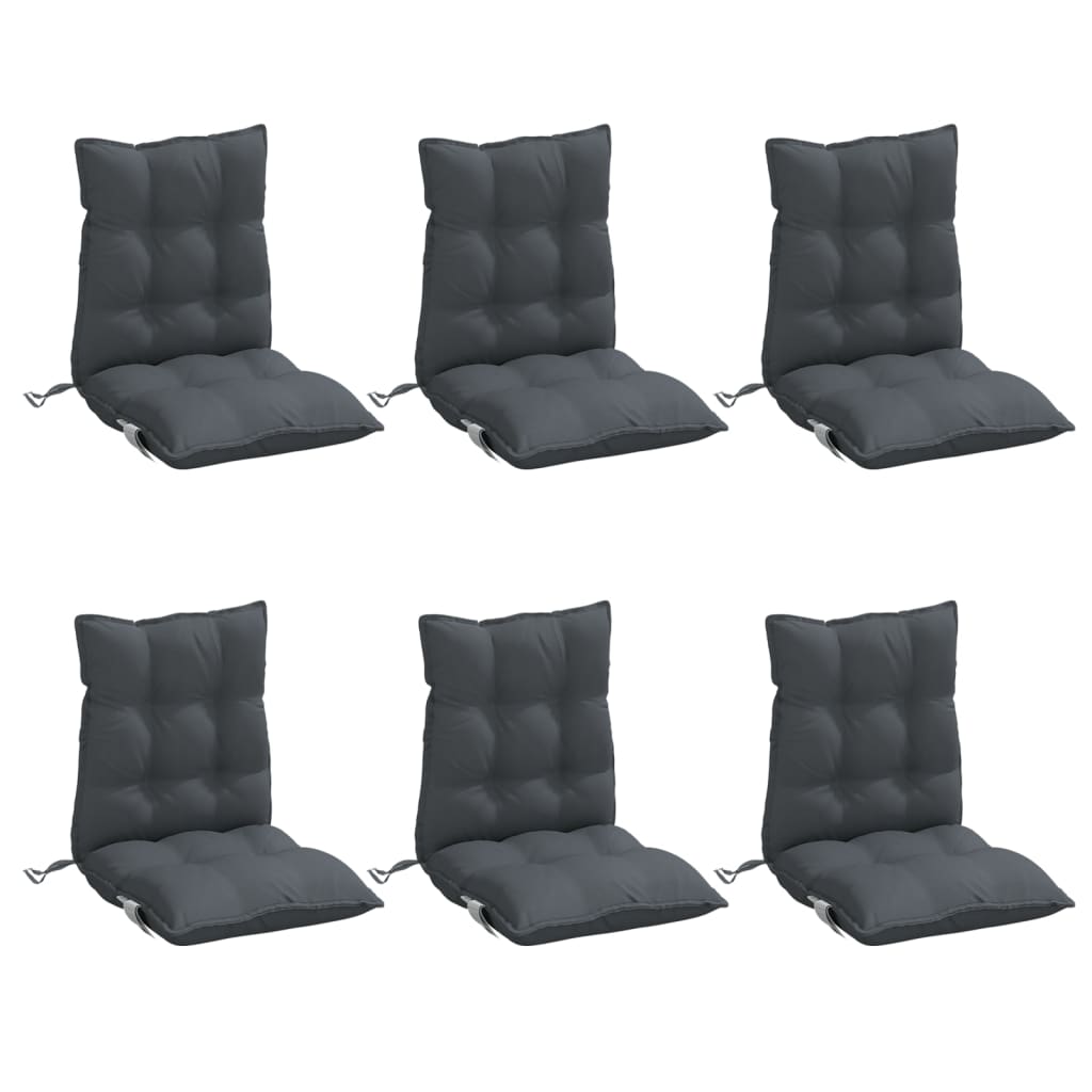 Lowback Chair Cushions 6 pcs Anthracite Oxford Fabric