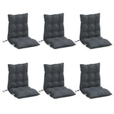 Lowback Chair Cushions 6 pcs Anthracite Oxford Fabric - Side View
