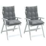 Lowback Chair Cushions 2 pcs Grey Oxford Fabric